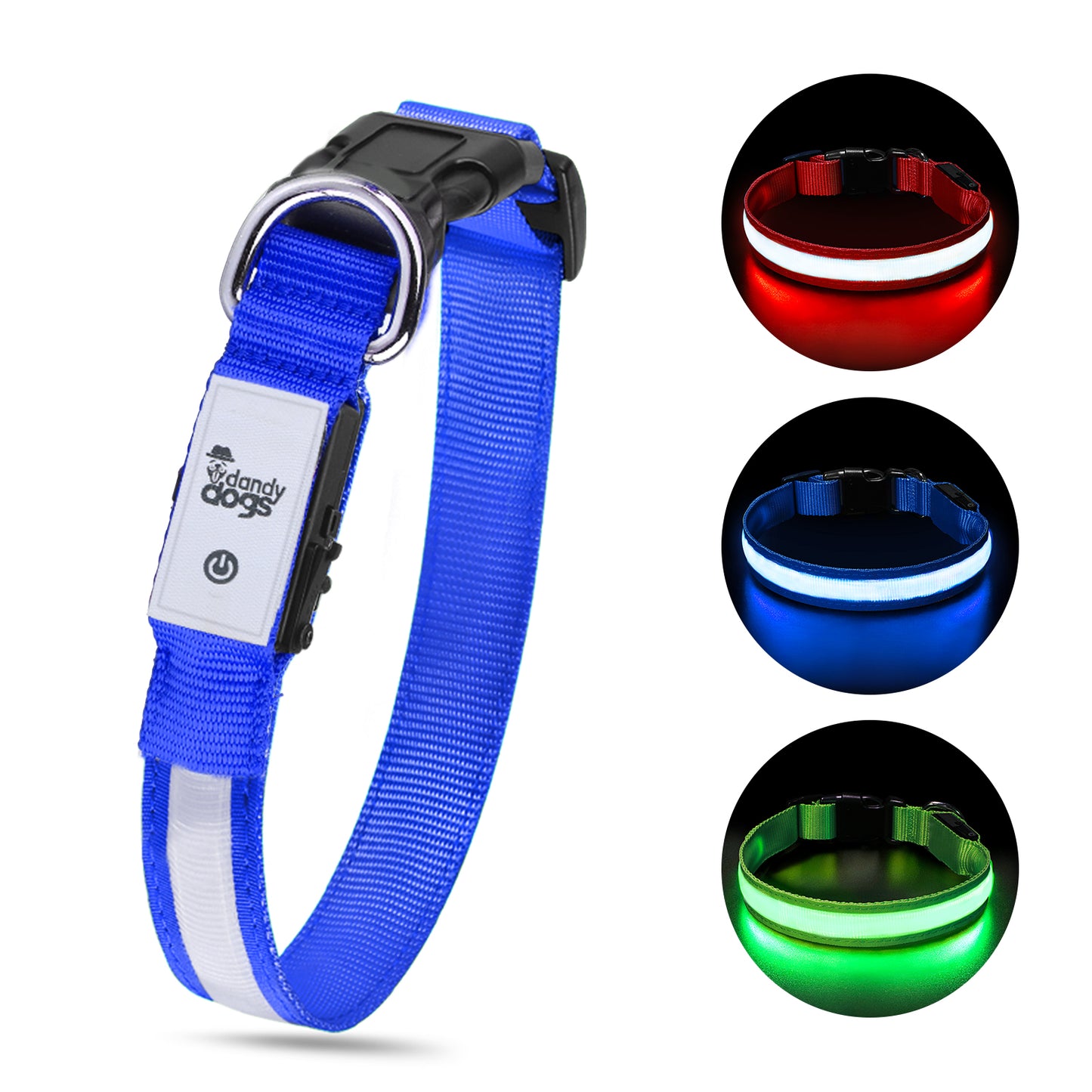 Collier lumineux rechargeable Dandy Dogs "Classic LED"