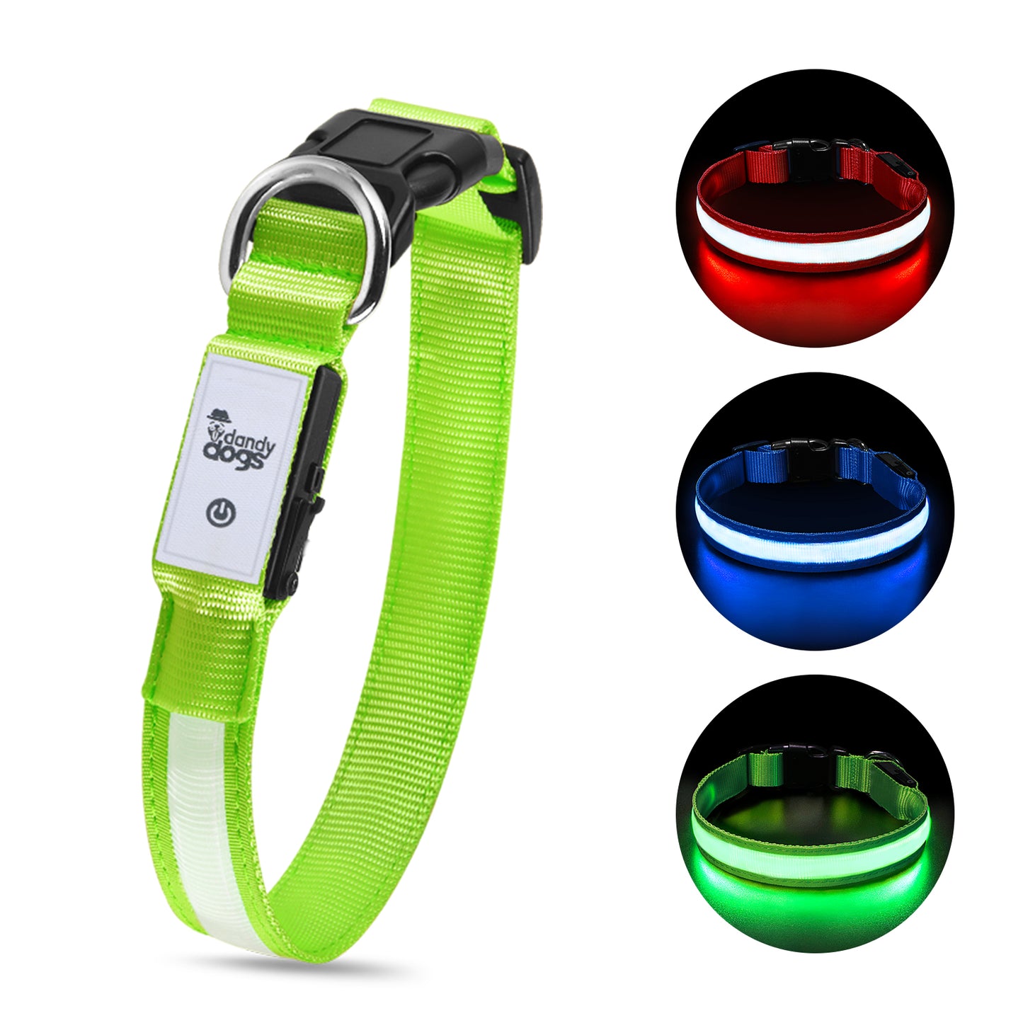 Collier lumineux rechargeable Dandy Dogs "Classic LED"